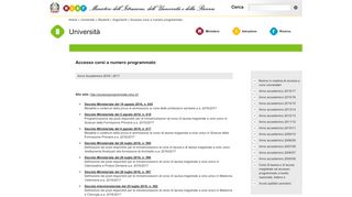 
                            4. Accesso corsi a numero programmato - Miur