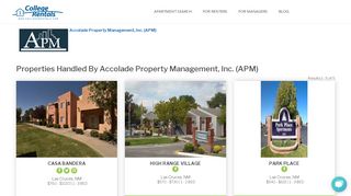 
                            9. Accolade Property Management, Inc. (APM) Properties - College Rentals