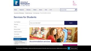 
                            1. Accommodation services - The University of Nottingham