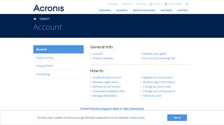 
                            2. Account - Acronis