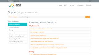 
                            1. Account and Billing Help and Support | Altima Telecom