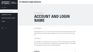 
                            1. Account and login name - utwente.nl