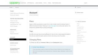 
                            4. Account - Appery.io