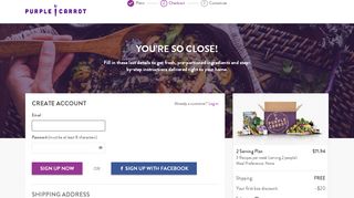 
                            2. Account Creation Account Step | Purple Carrot