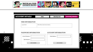 
                            10. Account Details - cartoonnetwork.com