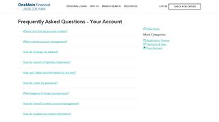 
                            2. Account FAQs - OneMain Financial