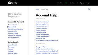 
                            9. Account Help - Spotify