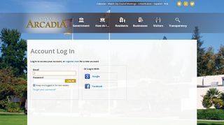 
                            2. Account Log In | Arcadia, CA - City of Arcadia