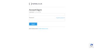 
                            5. Account log in - Names.co.uk Control Panel