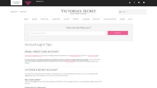 
                            8. Account Log-in Tips - Victoria's Secret Customer Service