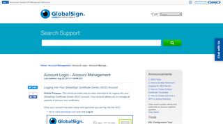 
                            2. Account Login - Account Management - GMO GlobalSign