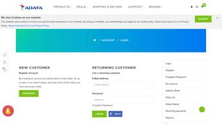
                            4. Account Login - ADATA US