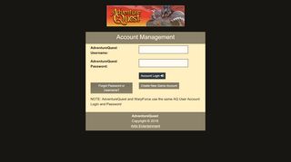 
                            7. Account Login - AdventureQuest