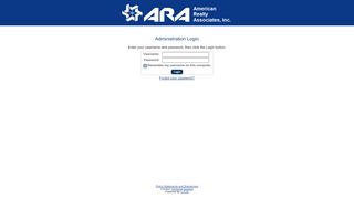 
                            7. Account Login : American Realty Associates