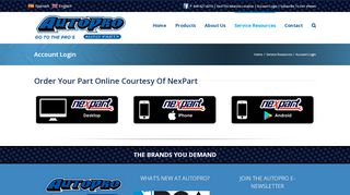 
                            6. Account Login – Auto Pro Auto Parts - autoprollc.com