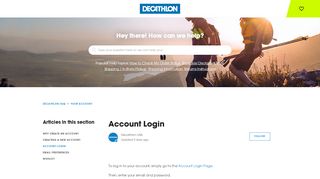 
                            4. Account Login – Decathlon FAQ