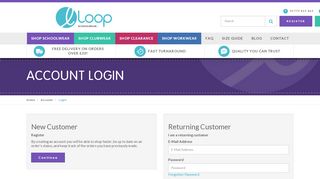 
                            4. Account Login - Loop Schoolwear