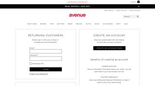 
                            6. Account Login & Order Status | Avenue.com