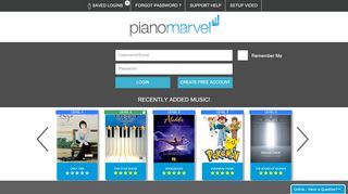 
                            11. Account Login | Piano Marvel