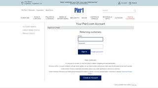 
                            4. Account Login - Pier 1