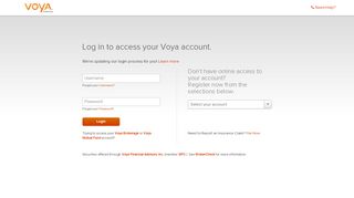 
                            2. Account Login - Voya - Voya Financial