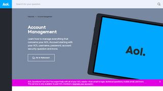 
                            2. Account Management - AOL Help