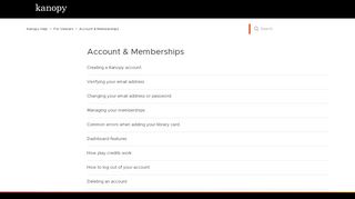 
                            5. Account & Memberships – Kanopy Help