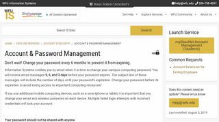 
                            7. Account & Password Management - WFU IS - Wake Forest University