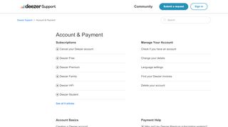 
                            7. Account & Payment – Deezer Support