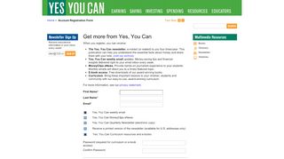 
                            8. Account Registration Form - Yes, You Can