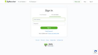 
                            7. Account Sign In | ZipRecruiter