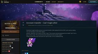 
                            2. Account transfer - Can't login after - League of Legends Boards