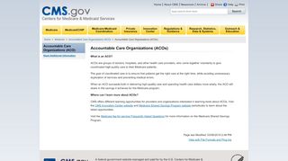 
                            6. Accountable Care Organizations (ACOs) - Centers for Medicare ...