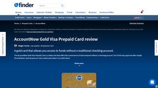 
                            6. AccountNow Gold Visa Prepaid Card review | finder.com