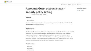 
                            4. Accounts Guest account status - security policy setting (Windows 10 ...