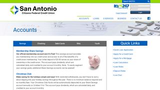 
                            6. Accounts - San Antonio Citizens Federal Credit Union