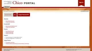 
                            10. Accounts & Support 0 - Chico State Portal