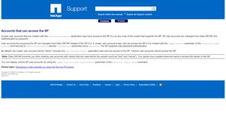 
                            1. Accounts that can access the SP - NetApp