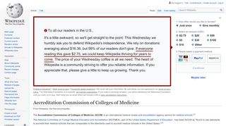 
                            4. Accreditation Commission of Colleges of Medicine - Wikipedia