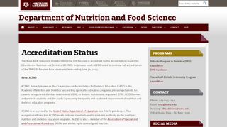 
                            9. Accreditation Status - Department of Nutrition and Food Science