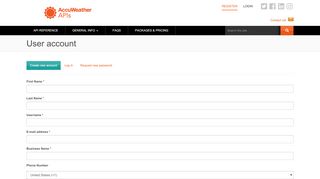 
                            6. AccuWeather APIs | User account