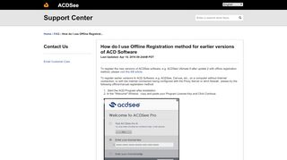 
                            1. ACD SYSTEMS | How do I use Offline Registration method...