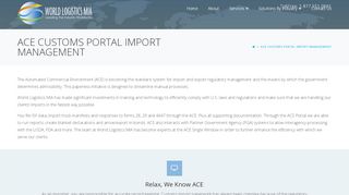 
                            4. ACE Customs Portal Import Management - World Logistic Mia