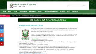 
                            3. ACE NEWS | ACE Academic Staff Review/CV Update Matters