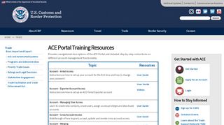 
                            1. ACE Portal Training Resources | U.S. Customs and Border Protection