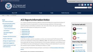 
                            2. ACE Reports Information Notice | U.S. Customs and Border Protection