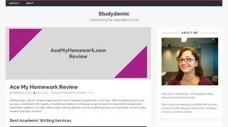 
                            3. AceMyHomework.com Review: Scored 2.5/10 - Studydemic