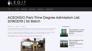 
                            9. ACEONDO Part-Time Degree Admission List 2018/2019 | 1st Batch ...