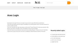 
                            9. Aces Login - Sign In to Account in One Click - Login Radar