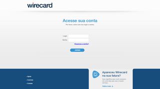 
                            2. Acesse sua conta - Wirecard